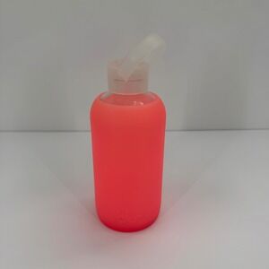 Bkr Glass Water Bottle Neon Coral Orange Pink Silicone Sleeve 16oz PBA Free